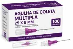 agulha de coleta multipla 25x8 cx c/100