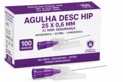 agulha desc hip 25 x 0,6 mm c/ disp. seg. cx c/100
