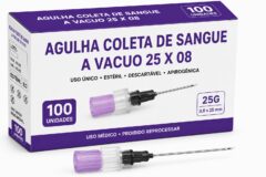 agulha coleta de sangue a vacuo 25 x 08