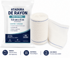 atadura de rayon 7,5 cm x 5m nao esteril
