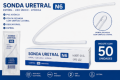 sonda uretral esteril n6 pct c/50
