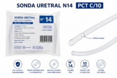 sonda uretral n14 pct c/10