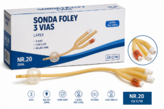 sonda foley 3 vias latex nr.20 30ml cx c/10