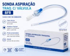 sonda aspiracao traq. c/ valvula 8fr cx c/100