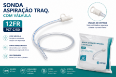 sonda aspiracao traq. c/ valvula 12fr pct c/50