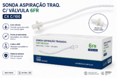 sonda aspiracao traq. c/ valvula 6fr cx c/100