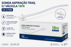 sonda aspiracao traq. c/ valvula 18fr cx c/100