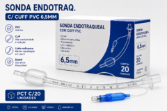 sonda endotraq. c/ cuff pvc 6,5mm pct c/20