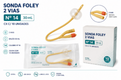 sonda foley 2 vias n.14 30ml cx c/10