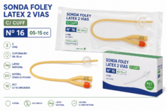 sonda foley latex 2vias c/cuff n16 05 15cc pct c/10