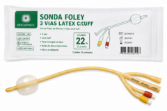 sonda foley 3 vias latex c/cuff n.22 c/10