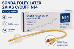 sonda foley latex 2vias c/cuff n14 cx c/10un