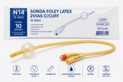 sonda foley latex 2vias c/cuff n14 15 30cc pct c/10