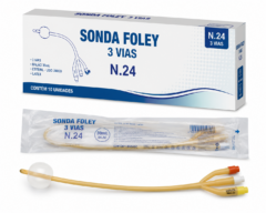 sonda foley 3 vias n.24 cx c/10