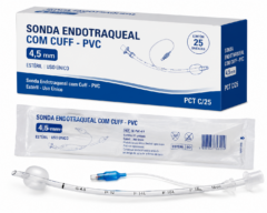 sonda endotraq. c/ cuff pvc 4,5mm pct c/25