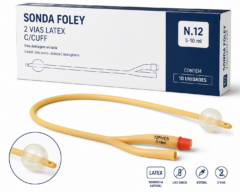 sonda foley 2 vias latex c/cuff n.12 cx c/10