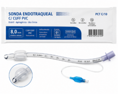 sonda endotraq. c/ cuff pvc 8,0mm pct c/10