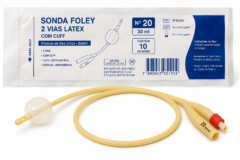 sonda foley 2 vias latex n 20 c/cuff c/10
