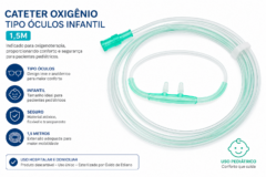 cateter oxigenio tipo oculos infantil 1,5m