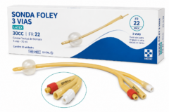 sonda foley 3 vias latex 30cc fr 22 cx c/10