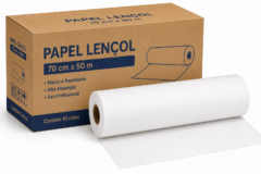 papel lencol 70cm x 50m bco c/10