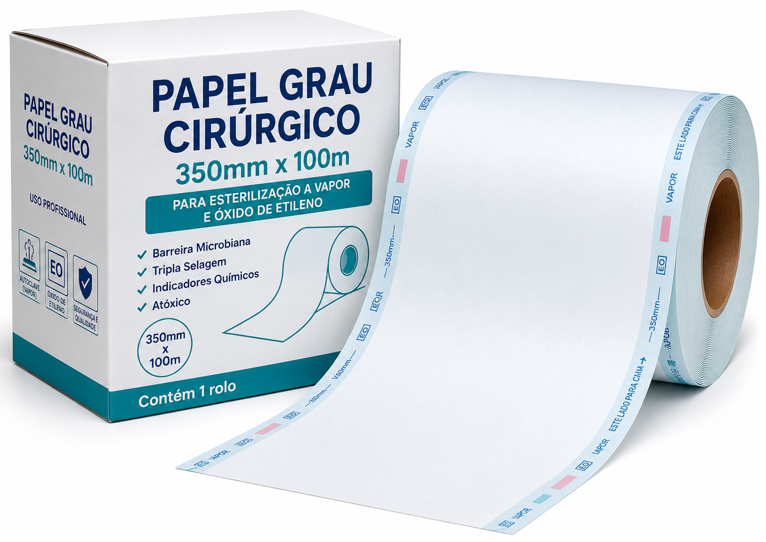 papel grau cirurg. 350mm x 100m papel grau cirurg. 350mm x 100m
