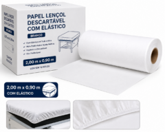 papel lencol descartavel branco c/elastico 2,00x0,90 cx c/10