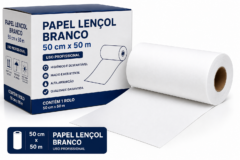 papel lenÇol 50cmx50m branco