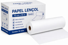 papel lencol 70cm x 50m bco c/10