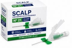 scalp c/ dispositivo de seguranÇa n.21 cx c/100