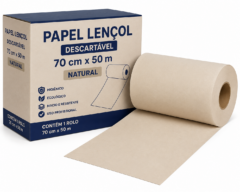 papel lencol descartavel 70cm x 50m natural